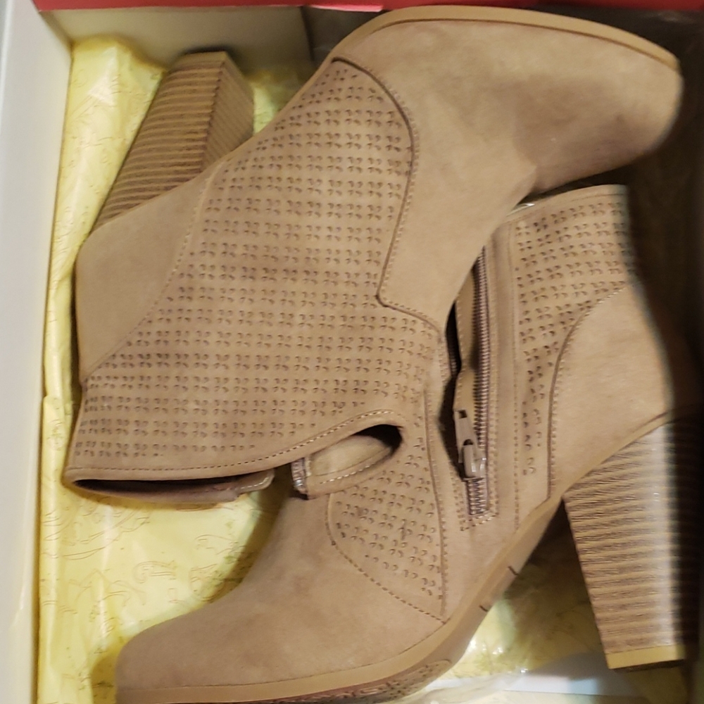 Beige booties